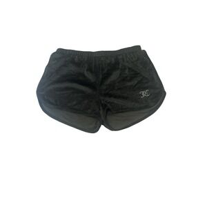 Juicy Couture Velour Shorts Black Rhinestone‎ Logo Sleepwear Women's XL